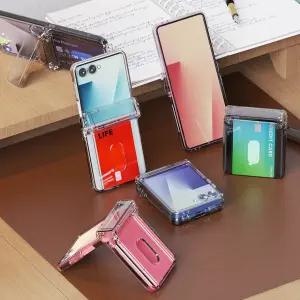 갤럭시 Z 플립7 6 케이스 카드 수납 투명 힌지 보호