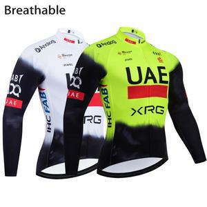 새로운 2025 사이클링 의류 UAE 팀 저지 긴 소매 여름 도로 자전거 Maillot Ropa Ciclismo 통기성 티셔츠
