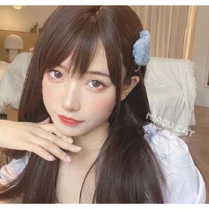 앤시오 긴머리 여성 가발 통가발 가발망 포함 블랙