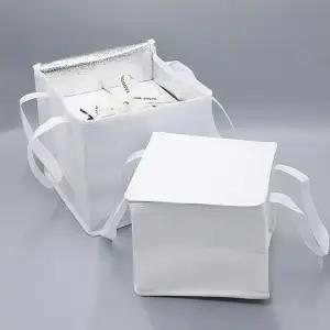 정사각 케이크 보냉백 가방 백패킹 도보 배달 2호 일회용 은박 팩 봉투 이유식 소프트쿨러 손잡이 냉온