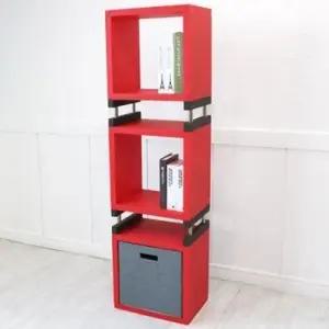 RED MS 공간박스 3단 수납 선반 큐브 공간박스 큐브박스 홈인테리어 조립가구 공간박스