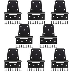 3-1/2인치 헤비 듀티 게이트 경첩, 144PCS 나사가 달린 헛간 목재 울타리용 8팩 블랙 철제 창고 문 T 경첩
