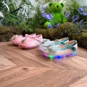 LED 반짝이 공주 구두 유아 아기 불빛 드레스 신발 아동화 (WFJVOTX)