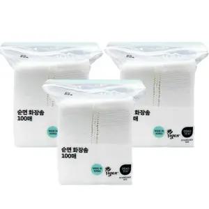 NEW 순면 화장솜 100매 x3개