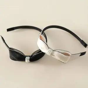 [콩심팥심]쉬폰 리본 진주 포인트 머리띠 여성 얇은 헤어밴드