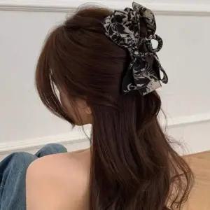 [골드스마일]꽃무늬 양방향 리본 왕 집게핀 머리핀 헤어핀