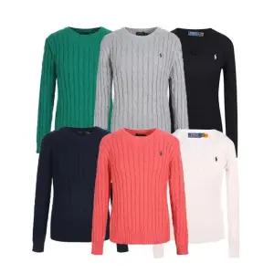 랄프로렌폴로 여성 케이블 라운드 브이넥 니트 11종택1