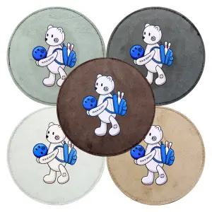 아이크비 곰돌이 천연가죽 원형 볼타월 /볼타올/볼링공/볼링용품