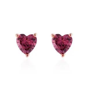 [엘렌쥬얼리]14K 로돌라이트 하트 큐빅 금 피어싱