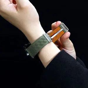 [골드스마일]스트랩 갤럭시워치5 리얼 44mm 시계줄 버클형 가죽밴