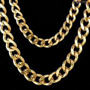 가짜 금 목걸이 페이크 골드 써지컬 체인 공연 코스프레 의상 5mm50cm