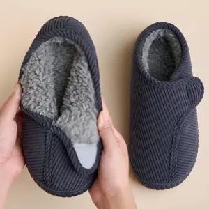 털신발 노인용 방한 보온 미끄럼방지 슬립온 찍찍이 털부츠