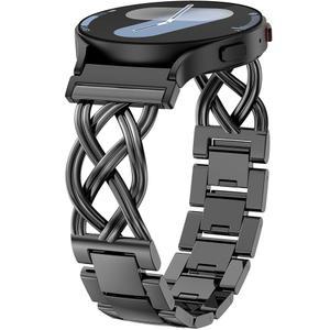삼성 갤럭시 워치 7 6 5 4 FE 40mm 44mm/워치 클래식/5 프로/3 41mm/액티브 2 여성, 20mm 드레시 스테인리스 스틸 밴드 메탈 주얼리 링크 스트랩과 호환되는