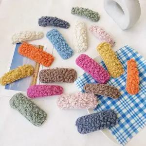 [콩심팥심]헤어핀 헤어끈 밍크퍼 포인트 뽀글이 헤어악세사