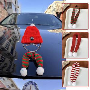 미니 크리스마스 니트 모자 플러시 원사 스카프 장식 메르세데스 벤츠 Maybach C E S 클래스 W126 W217 W22