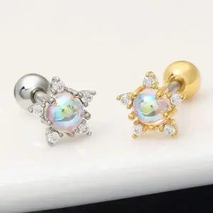 [콩심팥심]큐빅 통통 별 써지컬 스틸 피어싱 택1 레이어드피어싱 베이직피어싱