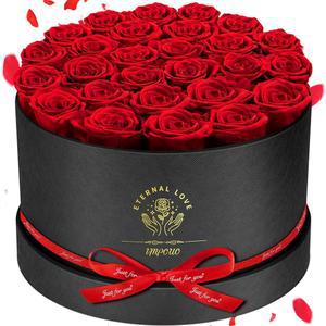 임푸오 영원한 꽃, 상자 속 27송이 장미, 진짜 보존 여성을 위한 생일 선물, 어버이날, 기념일, 레드 로즈