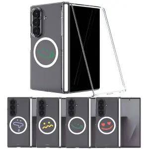 갤럭시 Z폴드7 폴드6 맥세이프 케이스 정품 빅와글와글 자동 힌지보호 슬림 투명 하드케이스