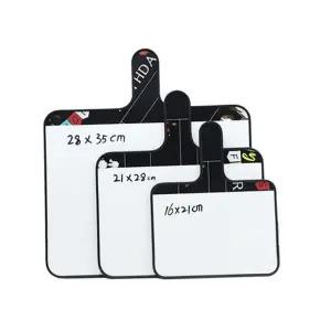 양면 화이트 보드 핸들형 정답판 미니 손잡이 화이트 보드 학습용 마카펜 휴대용 어린이