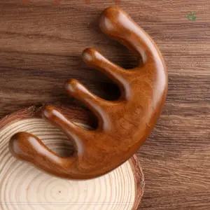 빗 괄사 두피 마사지 도구 휴대용 우드 머리 괄사기