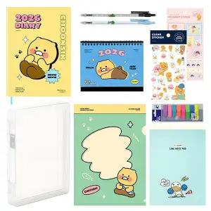 카카오프렌즈 문구세트 학용품세트 2026년 탁상 달력+다이어리 춘식이