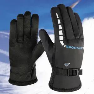 남성 방한 장갑 두꺼운 미끄럼 글러브 남성 겨울 장갑 융털 오토바이 자전거 스포츠 등산 안감 스키 보드