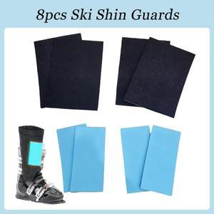 8개 스키 정강이 보호대 세트 두꺼운 무릎 종아리 패드 스노보드용 겨울 훈련 및 대회용 풀 레그 아머
