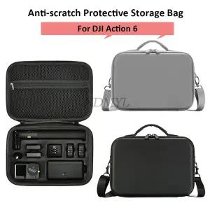 PU 가죽 핸드백 숄더 백 안티 압력 보관 상자 dji 호환 Osmo Action 6 카메라 액세서리 용 하드 쉘 운반 가
