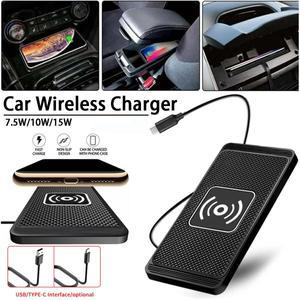 차량용 무선 충전기 USB C타입 실리콘 슬라이딩 고속 감지 패드 (아이폰 15 14 13 12  샤오미 폰 충전용)