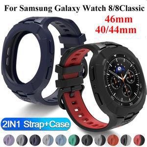갤럭시워치 케이스삼성 호환 시계 8 용 2 IN 1 케이스 + 밴드 갤럭시 호환 클래식 46mm 범퍼 보호대 손목