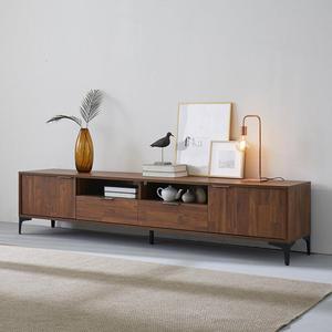 피지엠 SD401 브라운 2100 거실장 2단 수납장 TV 티비 다이 장식장 콘솔 서랍장