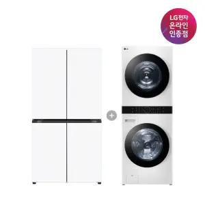 LG 디오스 오브제컬렉션 매직스페이스 냉장고 + LG 트롬 워시타워 (T875MHH111 + W21WAM)