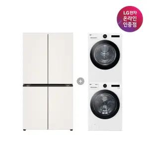 LG 디오스 오브제컬렉션 매직스페이스 냉장고 + LG 트롬 세탁기건조기 세트 (T875MEE111 + FX23WA-20WQ)