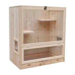 친칠라케이지 햄스터 토끼 나무 아크릴 케이지 층