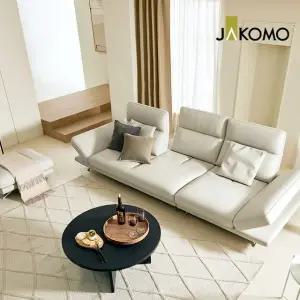 [자코모] 시그니처 스윙 4인 기능성 럭스 통가죽 천연면피 소가죽 소파+스툴