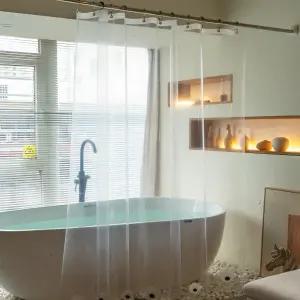 톤날리 엑스트라 롱 샤워 커튼 라이너 72x84인치 길이 PEVA 헤비 듀티 클리어 플라스틱 톨 6개의 자석과