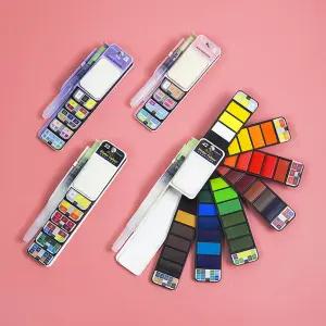 휴대용 고체물감 세트 33색 만 14세 이상 사용 수채화 Eac7+9rKj