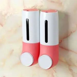 [하프클럽/]핑크 디스펜서 2구 위시홈 벽걸이 물비누 450ml 보디