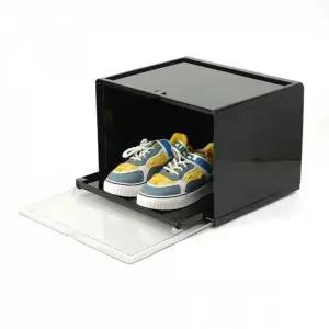 [하프클럽/]신발정리함 블랙 신발보관함 슬라이딩 조립식 슈슈앤