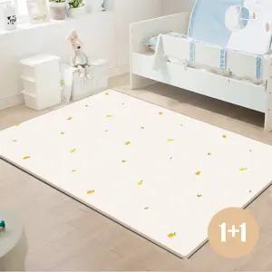 1+1  PE 웰빙 놀이방매트 오렌지레몬 185x140x1.2cm 2중엠보 논슬립