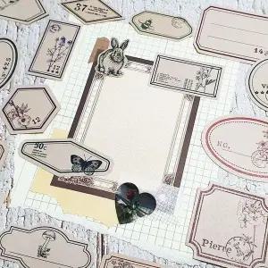 [하프클럽/셀러허브_여성트랜드패션]빈티지 예쁜스티커 라벨 스티커 꽃