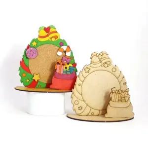 ( )우드공예 MDF DIY 크리스마스 메모판 리스 열개