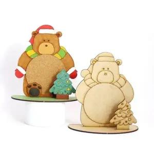 ( )우드공예 MDF DIY 크리스마스 메모판 곰돌이 열개