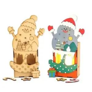 ( )우드공예 MDF DIY 크리스마스 흔들이무드등 눈사람 열개