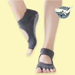 논슬립 요가 양말 발가락없는 필라테스 진그레이