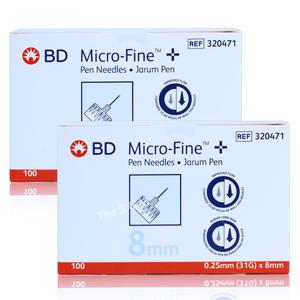 비디 마이크로파인 울트라파인 프로 펜니들 2박스 200개[31G 8mm]  BD 인슐린 주사기 주사바늘