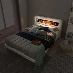 퀸   LED 515 평상형 침대 - 매트리스 포함