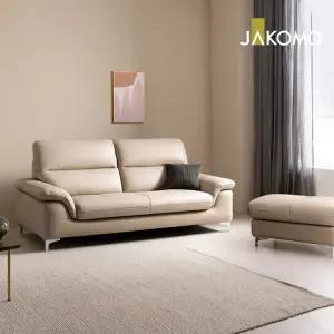 쿠시 플러스 3인 천연면피 소가죽 소파+스툴