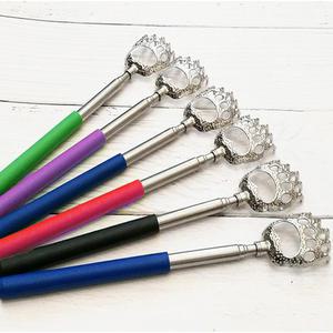 곰 발바닥 효자손 (실버) 안테나 휴대용 미니 일체형 대나무 5단 스텐 길이조절 접이식 선물 등긁개