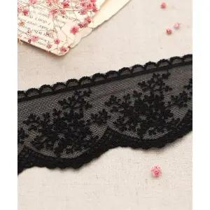[퀼트스타] 안개꽃 스캘럽 오간자 자수레이스_블랙 175 (44380)